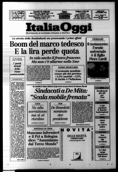 Italia oggi : quotidiano di economia finanza e politica